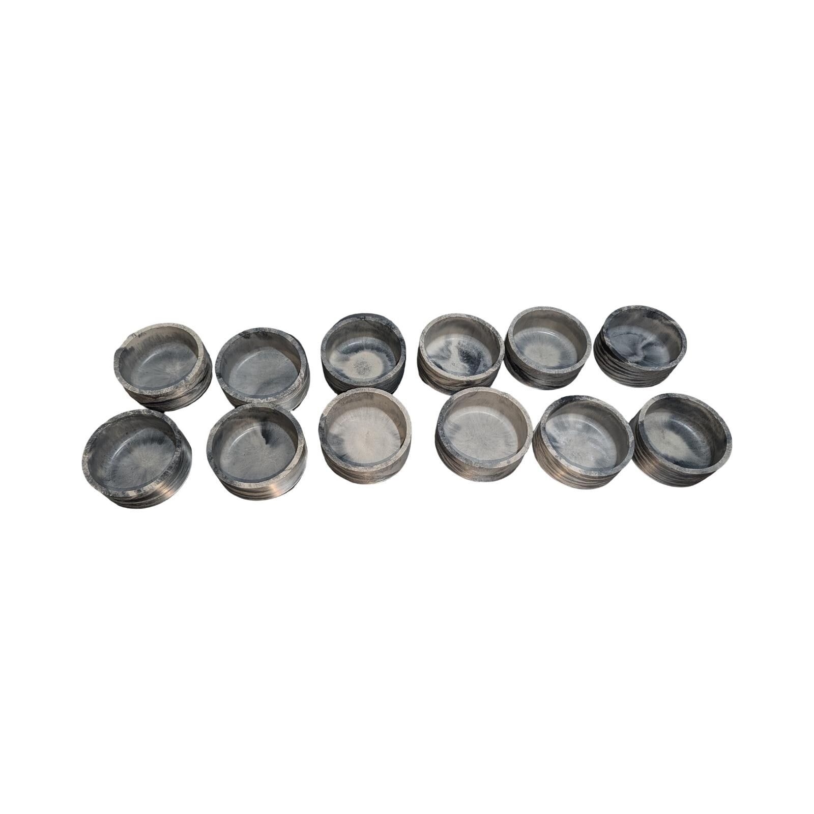 Studio Clearance | Set of 12 Concrete Bowls | Grey Marbled Cement Planters | 4&amp;quot; Bulk Vessel Lot | Sample Sale Destash - One Available