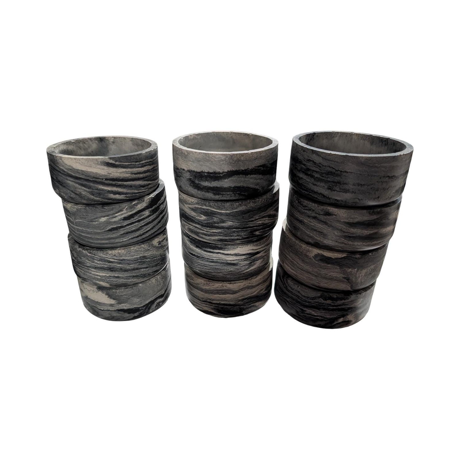 Studio Clearance | Set of 12 Concrete Bowls | Grey Marbled Cement Planters | 4&amp;quot; Bulk Vessel Lot | Sample Sale Destash - One Available