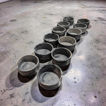 Studio Clearance | Set of 12 Concrete Bowls | Grey Marbled Cement Planters | 4&amp;quot; Bulk Vessel Lot | Sample Sale Destash - One Available