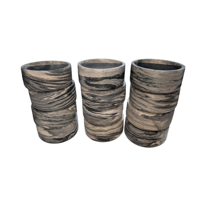 Studio Clearance | Set of 12 Concrete Bowls | Grey Marbled Cement Planters | 4&amp;quot; Bulk Vessel Lot | Sample Sale Destash - One Available