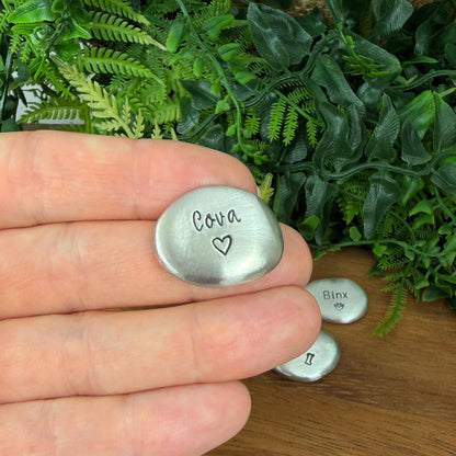 Custom Pocket Stone : Pet Name Memorial Charm