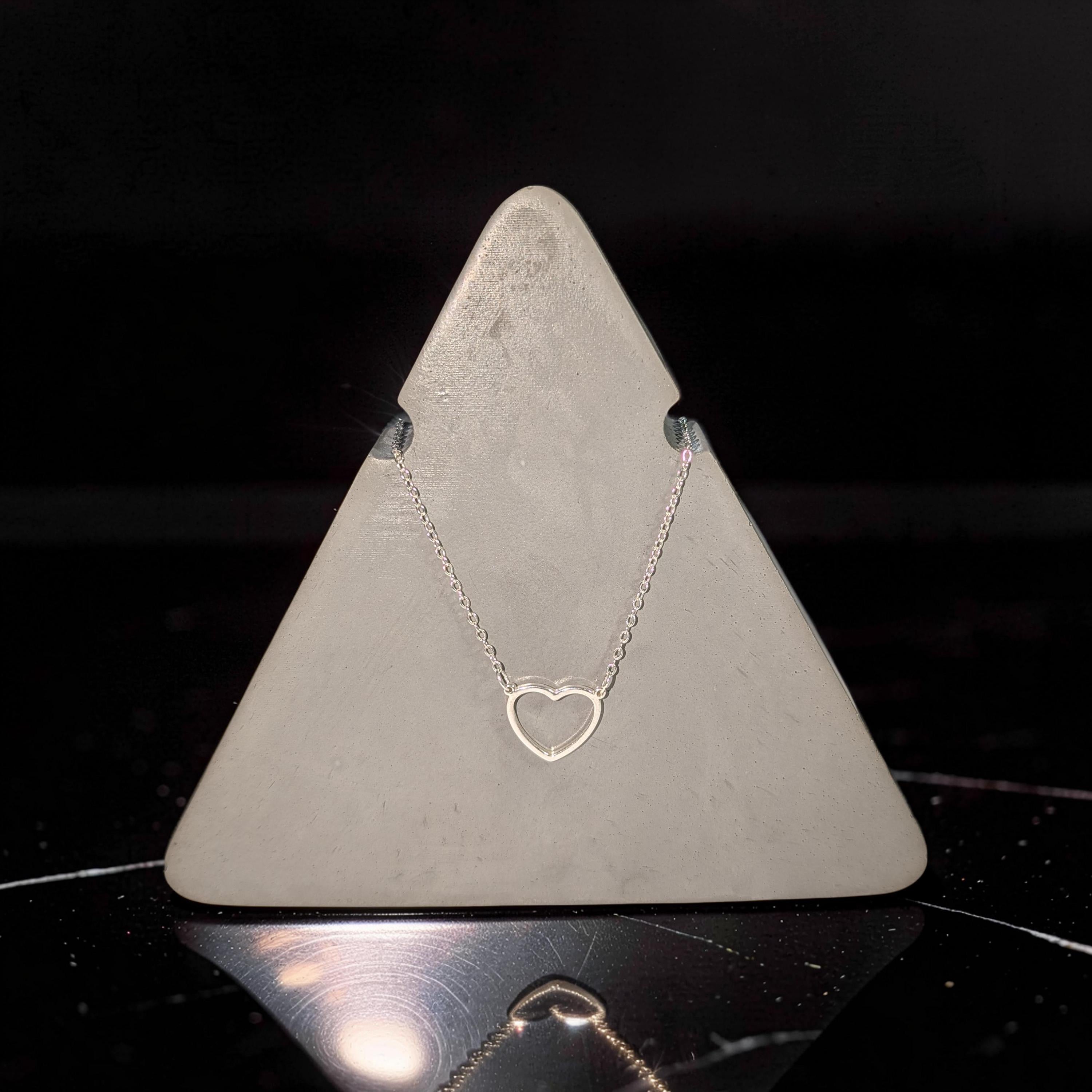 Concrete Necklace Display Stand - Minimalist Triangle Jewelry Holder, Geometric Pendant Display, Industrial Vanity Organizer