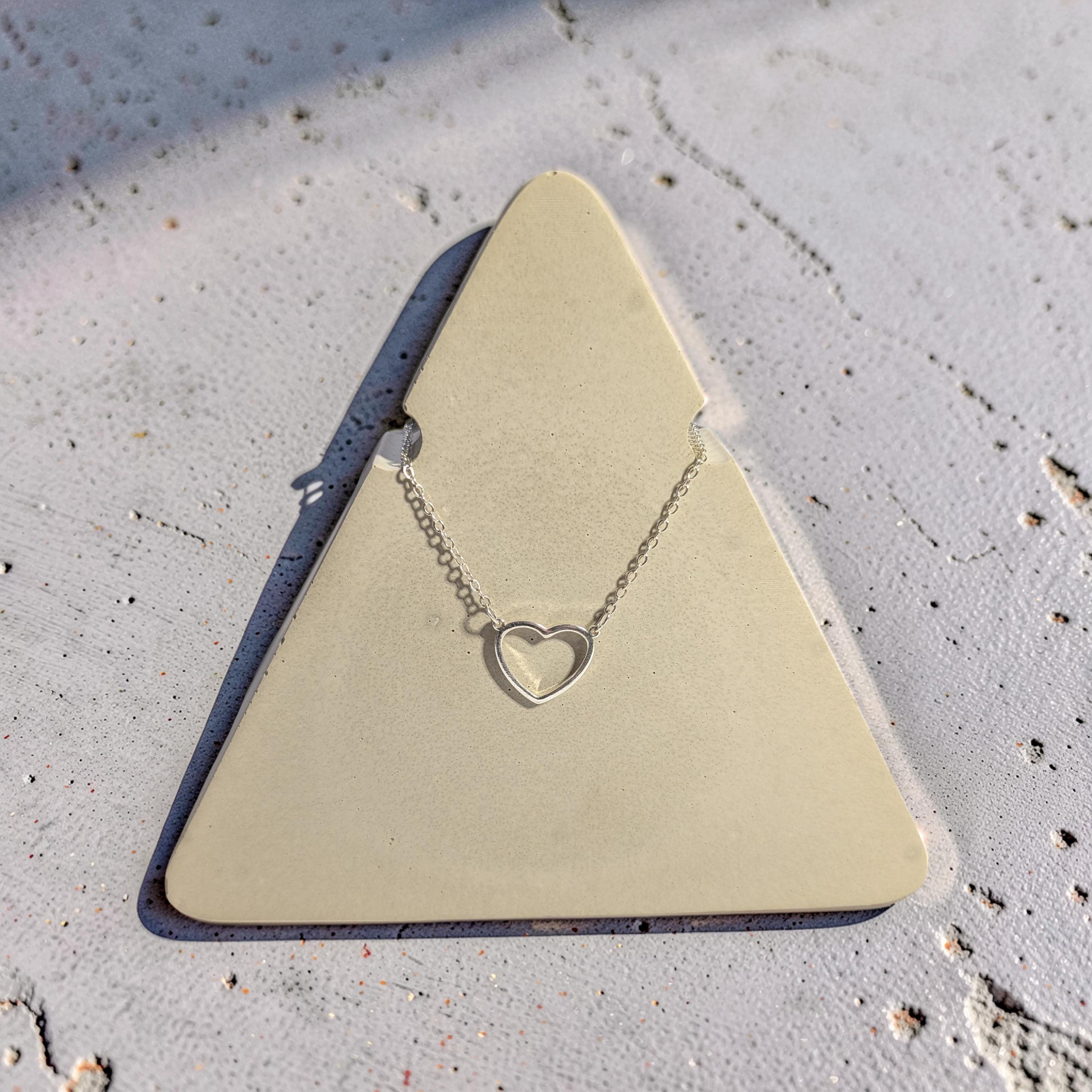 Concrete Necklace Display Stand - Minimalist Triangle Jewelry Holder, Geometric Pendant Display, Industrial Vanity Organizer
