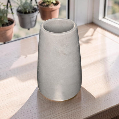 Large Concrete Vase, Minimalist Grey Flower Pot, Industrial Modern Home Decor, Brutalist Ceramic Alternative, Hand Poured Shelf Accent Vase