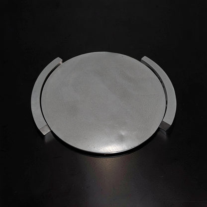 Large Round Concrete Tray with Removable Legs, Modular Grey Decorative Plate, Minimalist Riser Jewelry Dish, Modern Industrial Shelf Accent