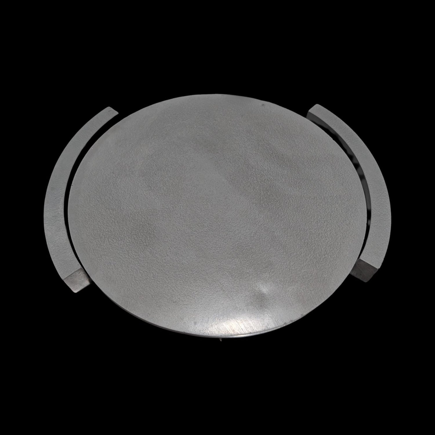 Large Round Concrete Tray with Removable Legs, Modular Grey Decorative Plate, Minimalist Riser Jewelry Dish, Modern Industrial Shelf Accent