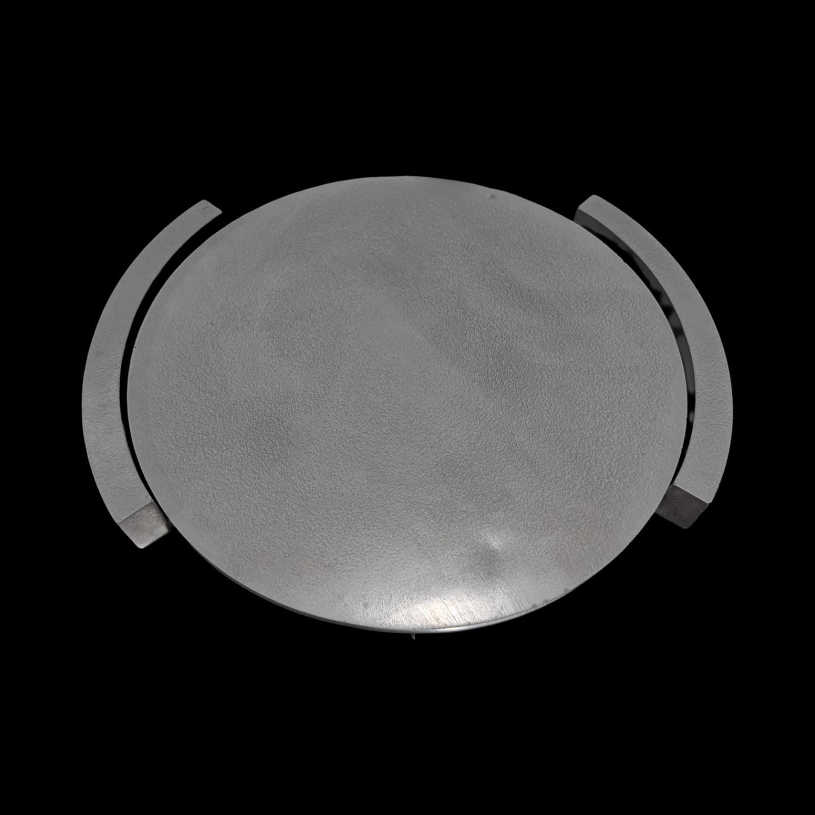 Large Round Concrete Tray with Removable Legs, Modular Grey Decorative Plate, Minimalist Riser Jewelry Dish, Modern Industrial Shelf Accent