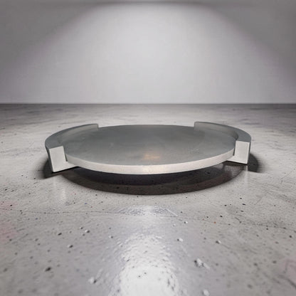Large Round Concrete Tray with Removable Legs, Modular Grey Decorative Plate, Minimalist Riser Jewelry Dish, Modern Industrial Shelf Accent