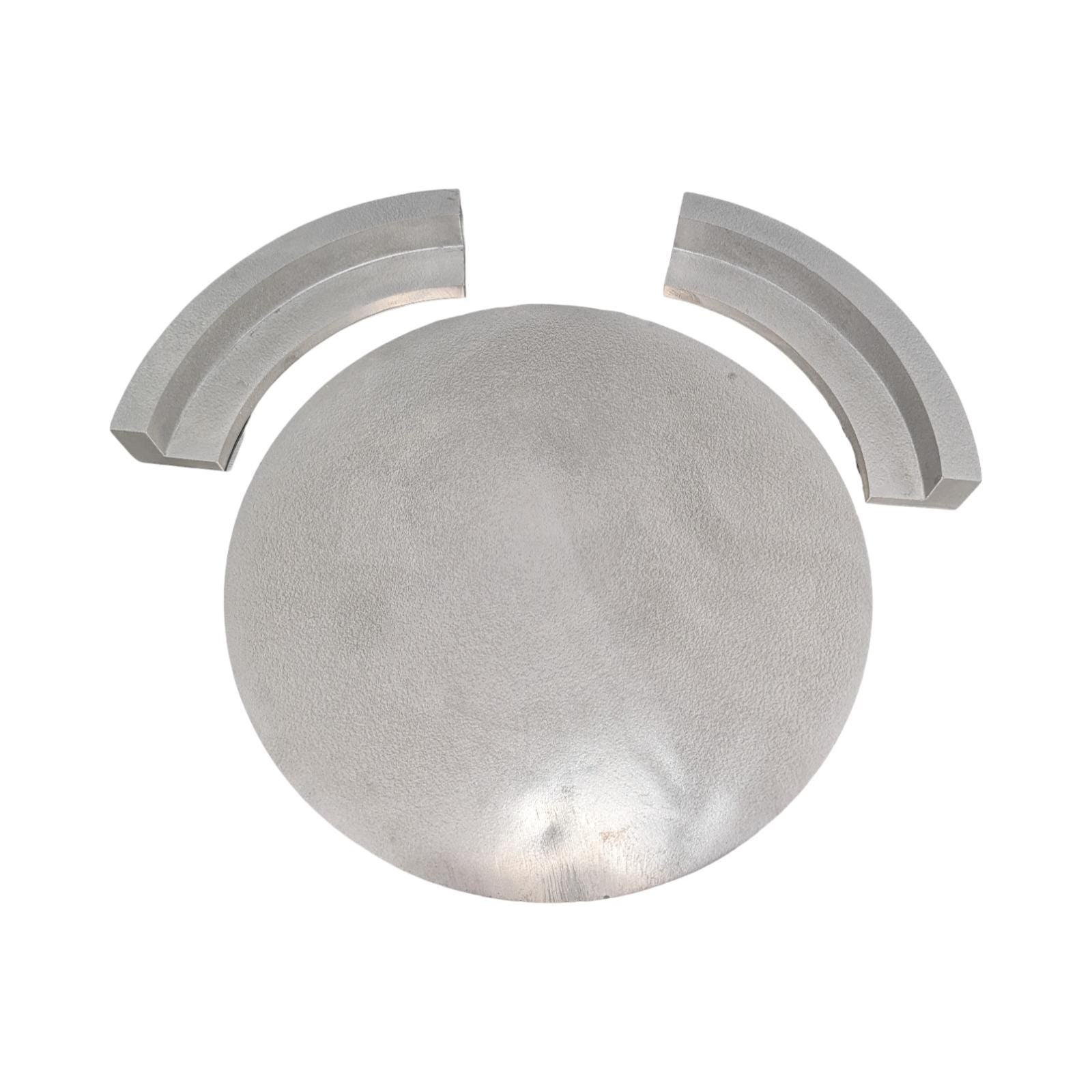 Large Round Concrete Tray with Removable Legs, Modular Grey Decorative Plate, Minimalist Riser Jewelry Dish, Modern Industrial Shelf Accent