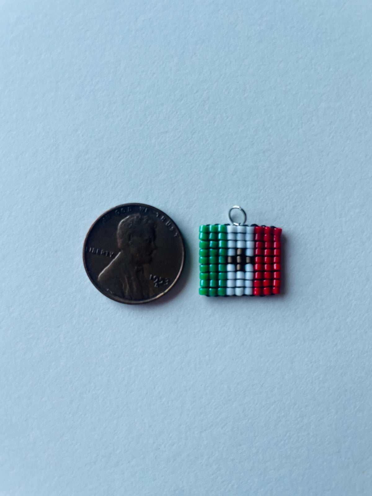 Handmade Custom Country Flag Charm, Handstitched, Glass Seed Bead, Beaded Jewelry, Travel Gift, Ancestry, Heritage Jewelry, Bag Charm