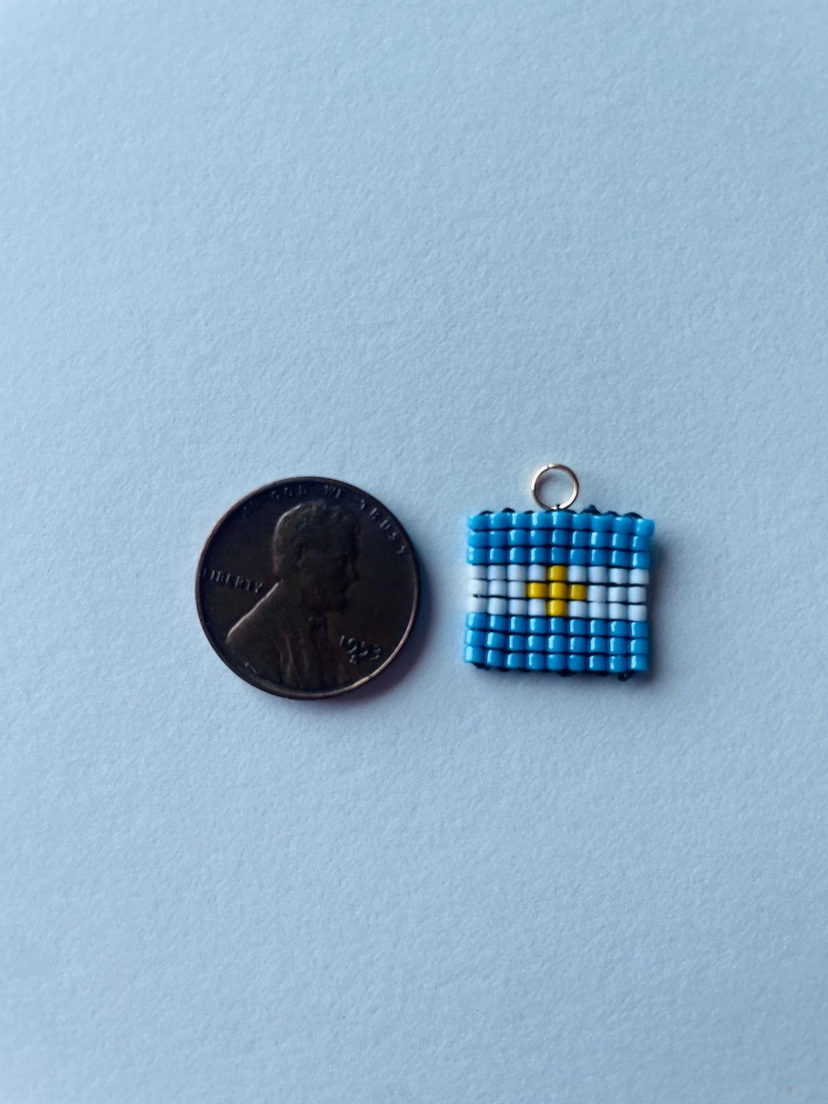 Handmade Custom Country Flag Charm, Handstitched, Glass Seed Bead, Beaded Jewelry, Travel Gift, Ancestry, Heritage Jewelry, Bag Charm