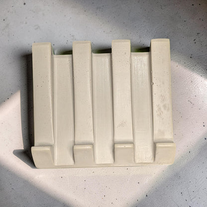 Concrete Waterfall Soap Dish | Self Draining Soap Holder for Bathroom and Kitchen Shower | Plain Concrete Modern Soap Saver Dish