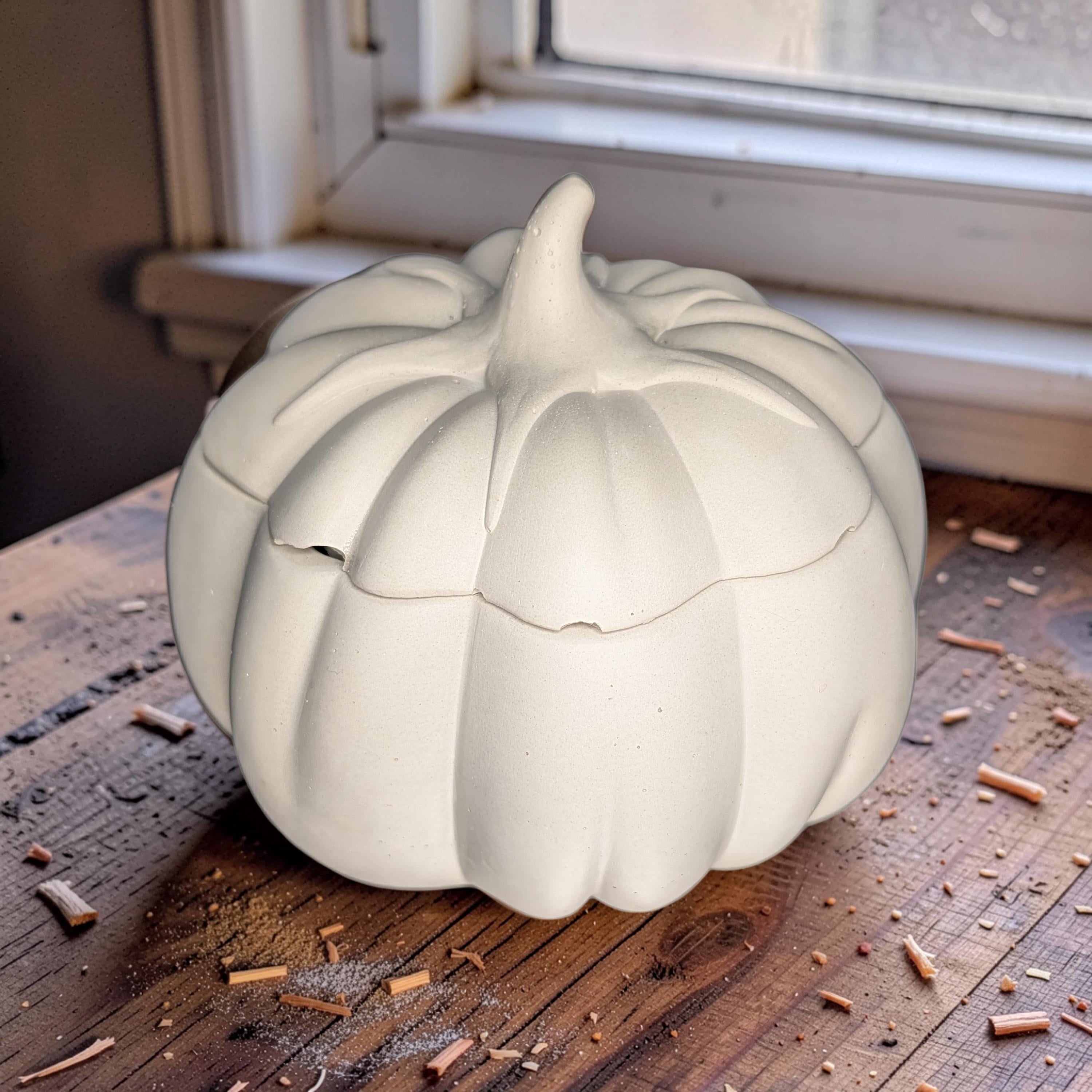 Concrete Tomato Jar with Lid - 9.5oz Paint Your Own Ceramic Style Cast Stone Vessel, Cute Vegetable Trinket Box, Kitchen Decor &amp; Candle Jar