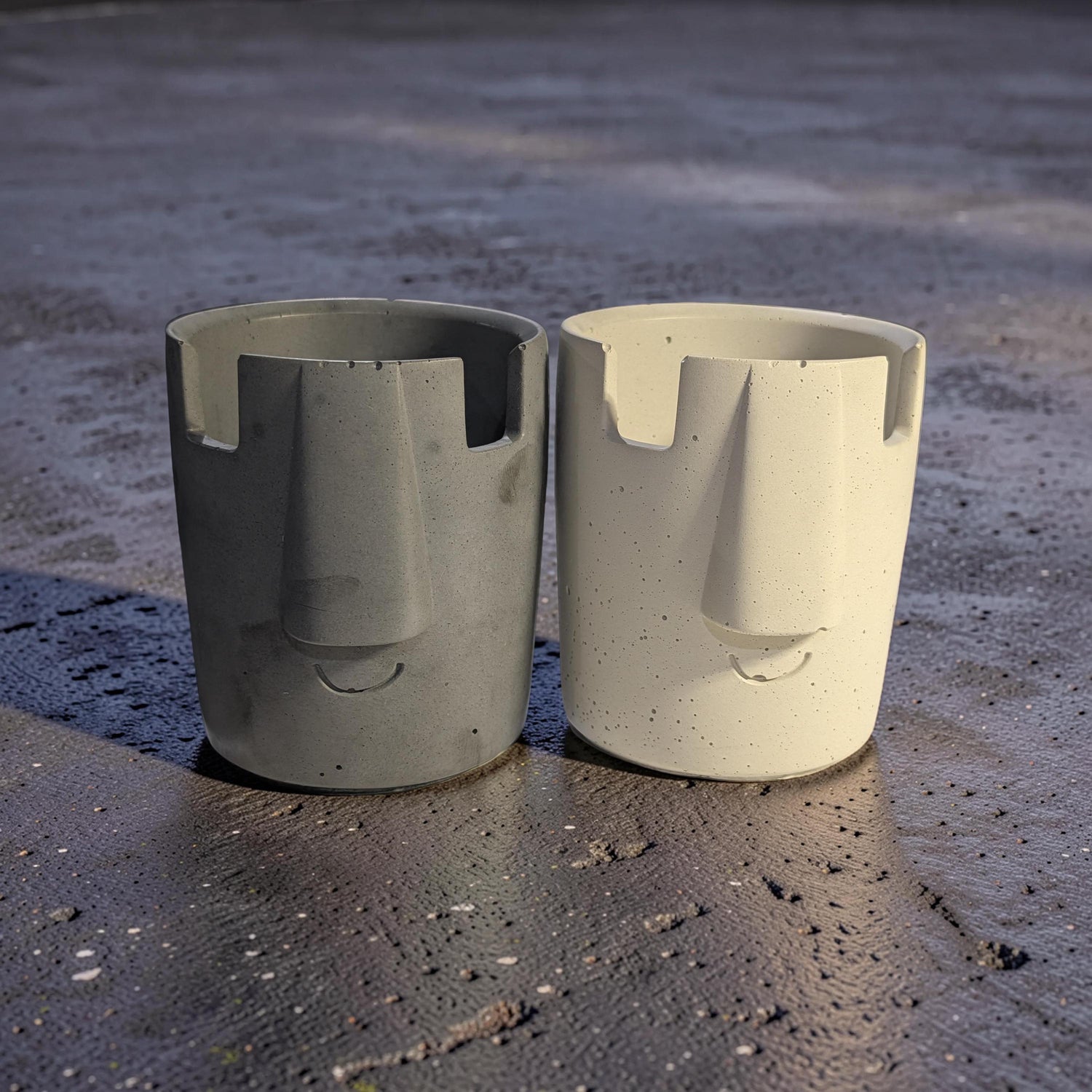 Concrete Glasses Holder &amp; Pencil Cup, Minimalist Face Glasses Stand, Unique Modern Desk Organizer, Eyeglass Stand, Cute Teacher Gift