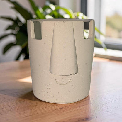 Concrete Glasses Holder &amp; Pencil Cup, Minimalist Face Glasses Stand, Unique Modern Desk Organizer, Eyeglass Stand, Cute Teacher Gift
