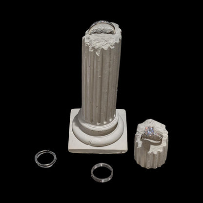 Concrete Column Ring Holder • Roman Pillar Jewelry Display • Ancient Greece Styling Flat Lay Prop for Wedding Photography