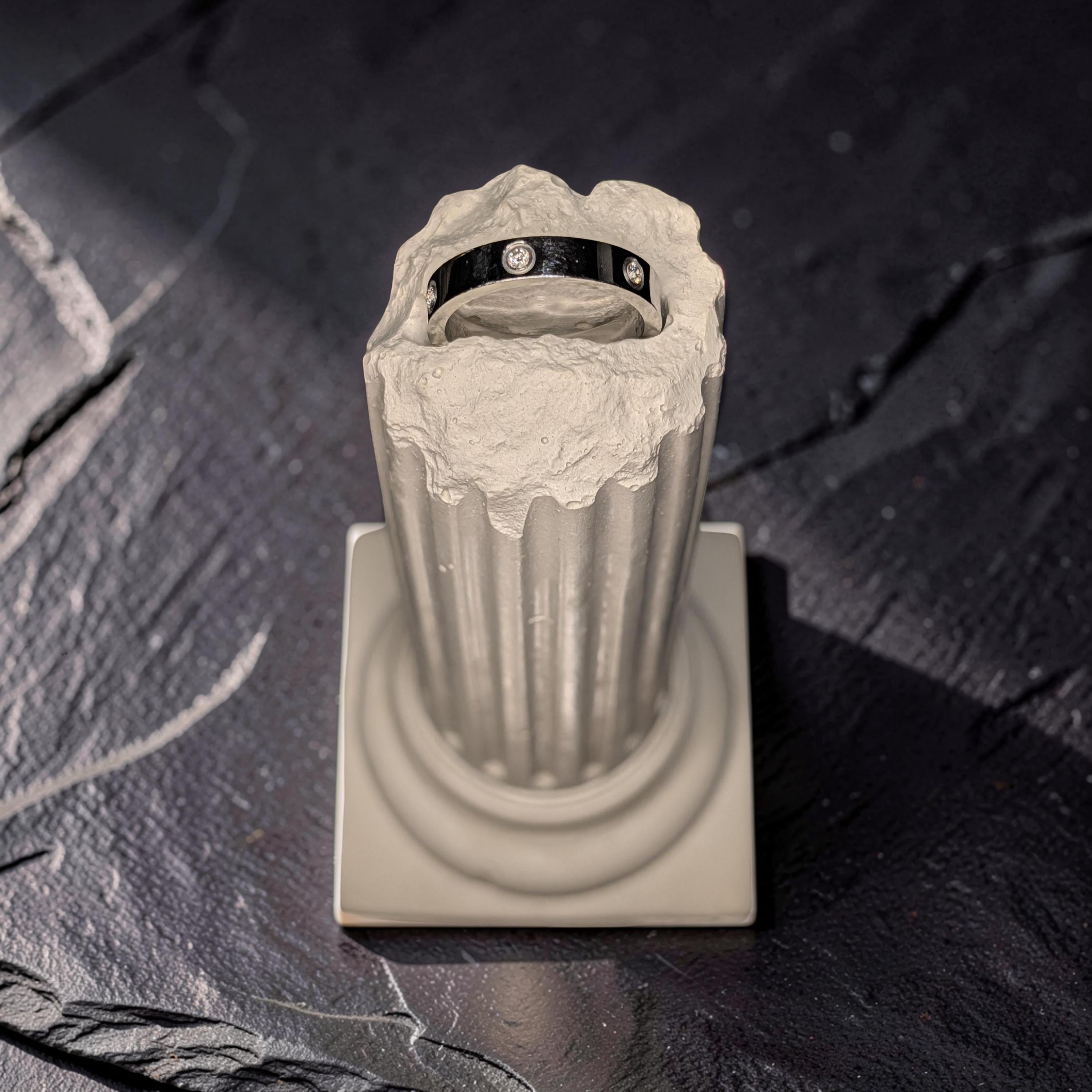 Concrete Column Ring Holder • Roman Pillar Jewelry Display • Ancient Greece Styling Flat Lay Prop for Wedding Photography