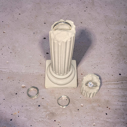 Concrete Column Ring Holder • Roman Pillar Jewelry Display • Ancient Greece Styling Flat Lay Prop for Wedding Photography