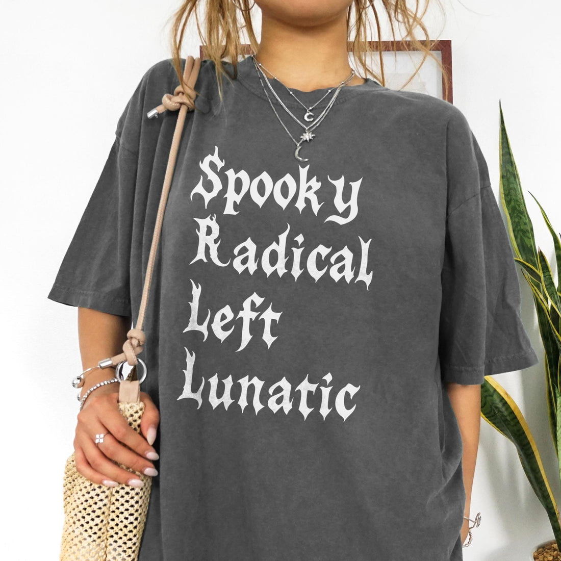 Spooky Radical Left Lunatic T-Shirt, Halloween Graphic Tee, Gothic Style Shirt, Edgy Casual Wear, Unisex Trendy Top