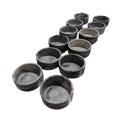 Studio Clearance | Set of 12 Concrete Bowls | Grey Marbled Cement Planters | 4&amp;quot; Bulk Vessel Lot | Sample Sale Destash - One Available