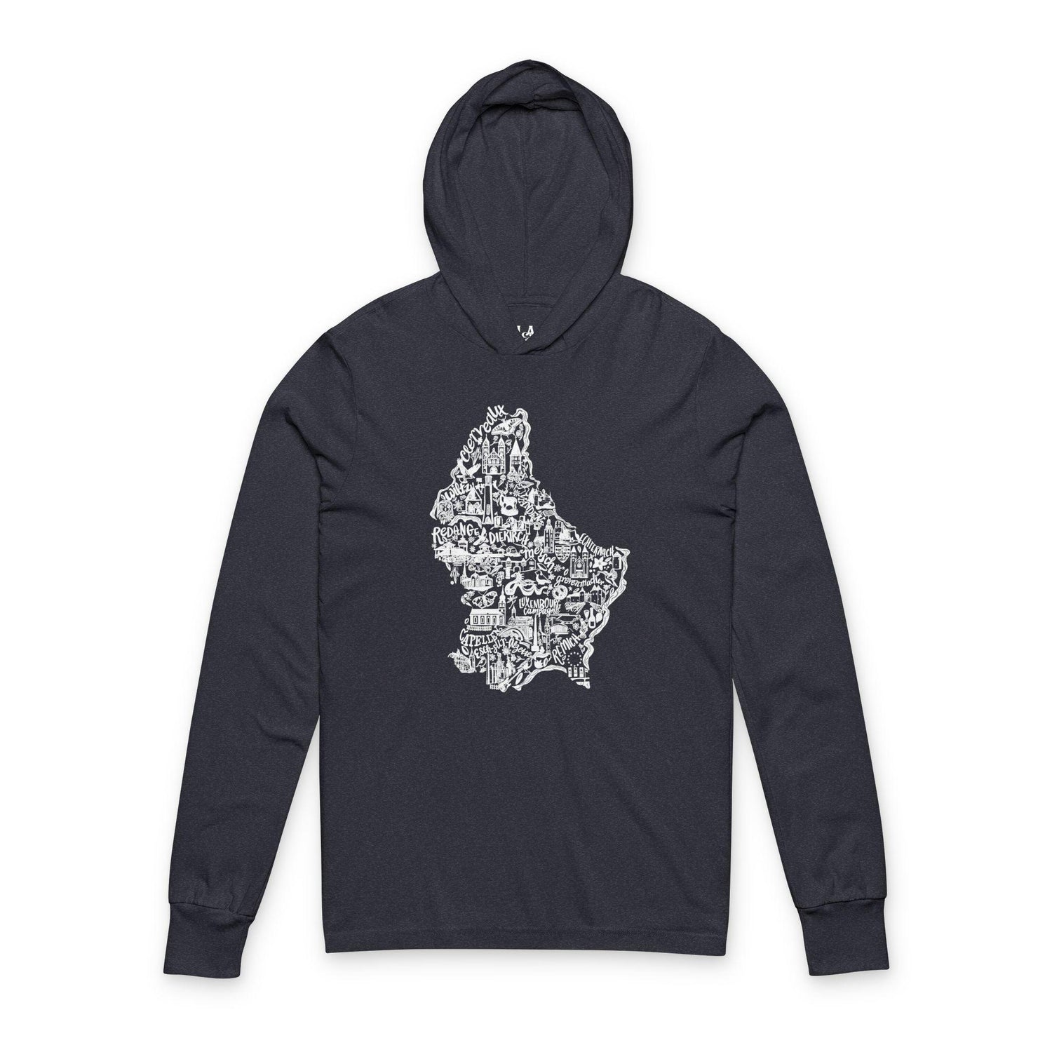 Minimal White Hoodie Tee | Hooded Long Sleeve Tee