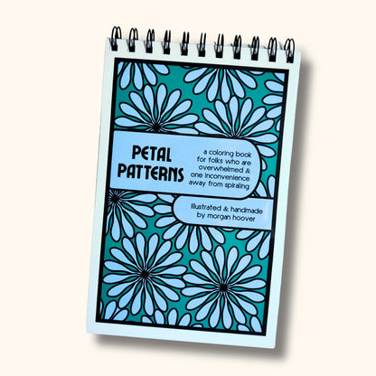 Petal Patterns Coloring Book, Stress Relief Floral Pages, Handmade Illustrated