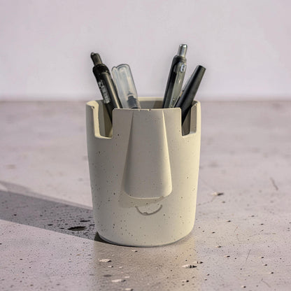 Concrete Glasses Holder &amp; Pencil Cup, Minimalist Face Glasses Stand, Unique Modern Desk Organizer, Eyeglass Stand, Cute Teacher Gift