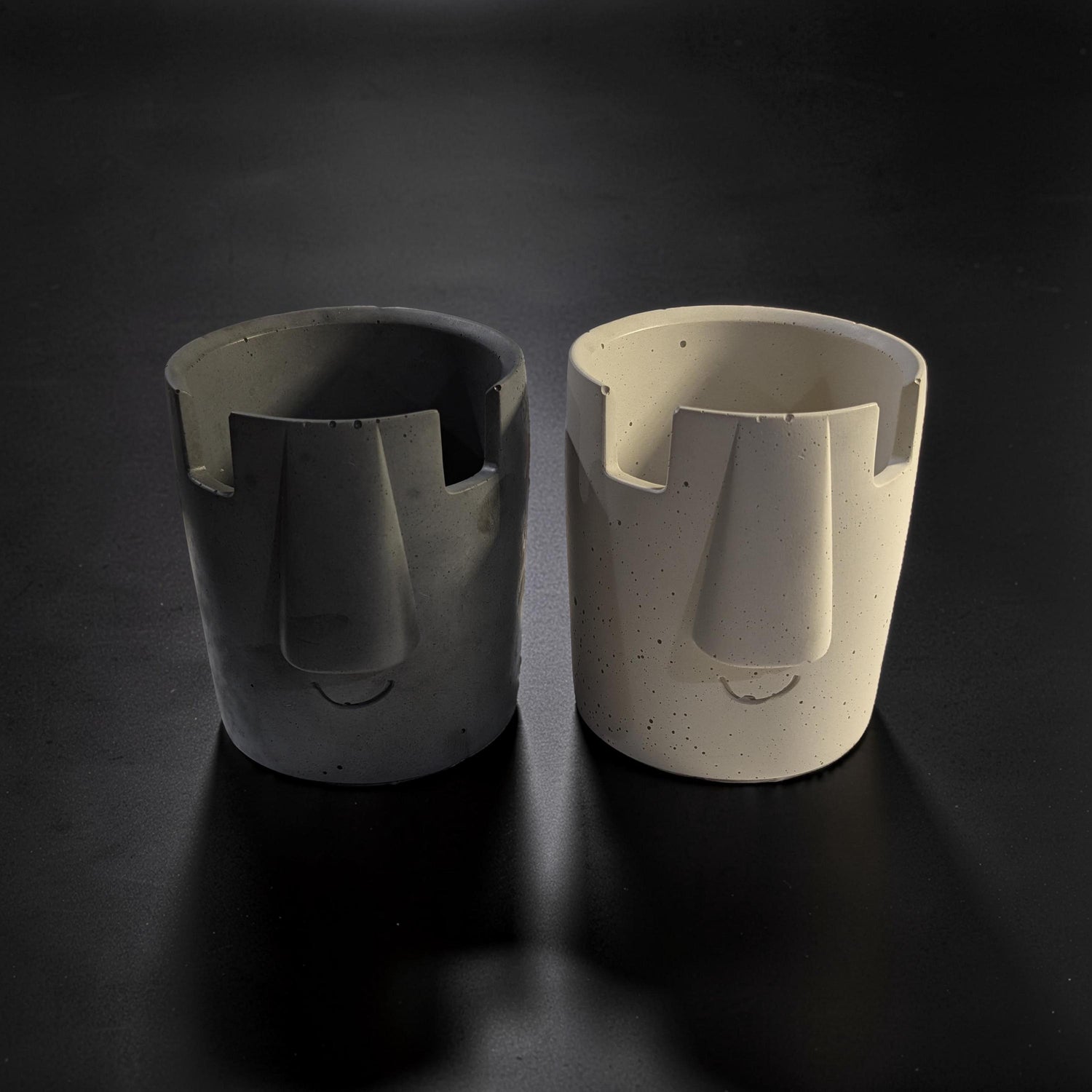 Concrete Glasses Holder &amp; Pencil Cup, Minimalist Face Glasses Stand, Unique Modern Desk Organizer, Eyeglass Stand, Cute Teacher Gift
