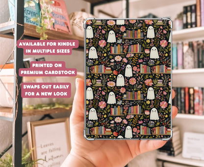 Ghost Bookshelves Kindle Insert |Meadowlark Nest | Fall Spooky Ghost Kobo Insert