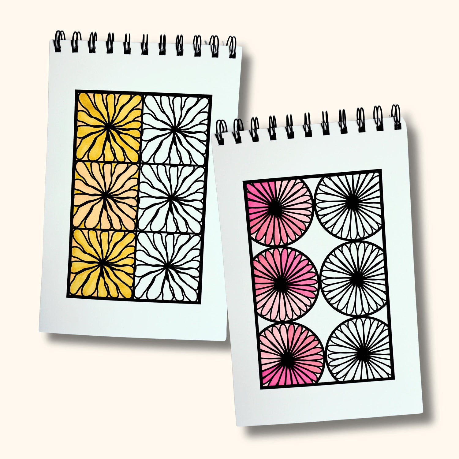 Petal Patterns Coloring Book, Stress Relief Floral Pages, Handmade Illustrated