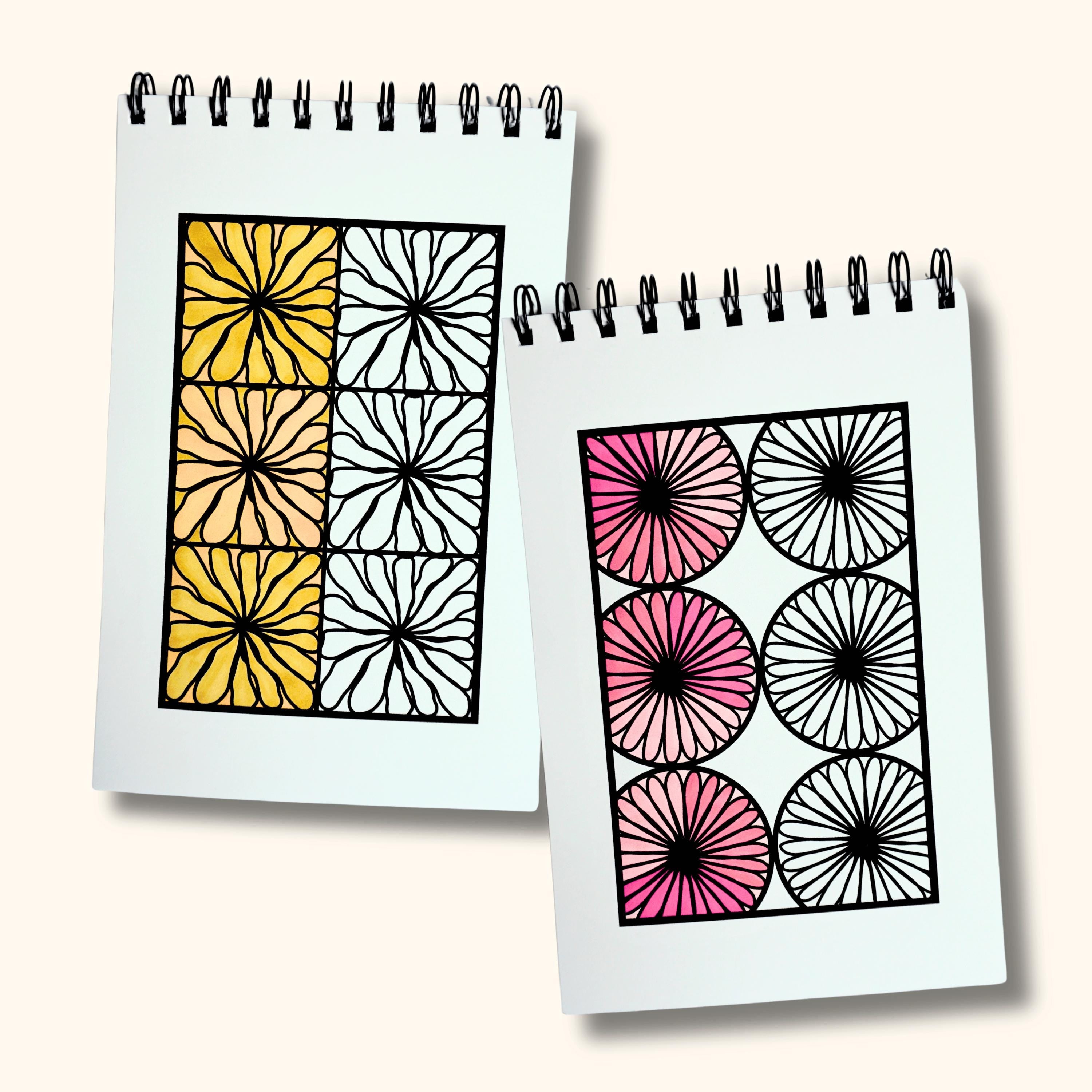 Petal Patterns Coloring Book, Stress Relief Floral Pages, Handmade Illustrated
