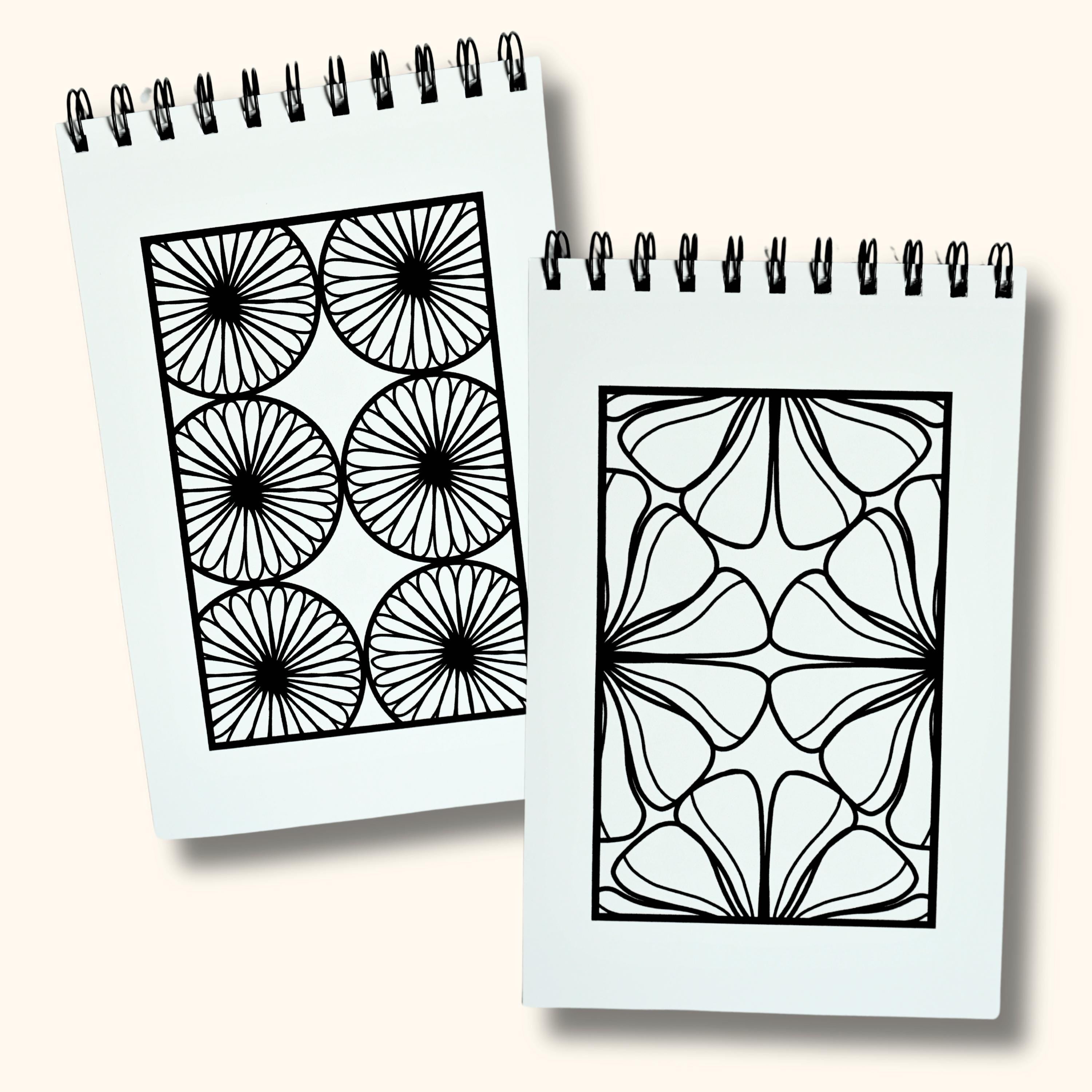 Petal Patterns Coloring Book, Stress Relief Floral Pages, Handmade Illustrated