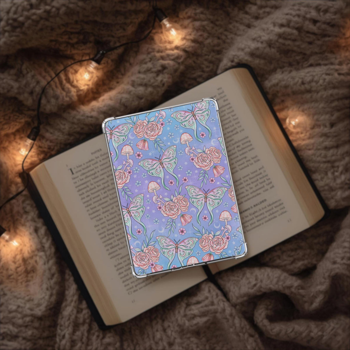 Pastel Fall Mystical Moths Kindle Insert | Bright Halloween Witchy Kobo Insert | Meadowlark Nest | Fall Spooky Kobo Kindle Insert
