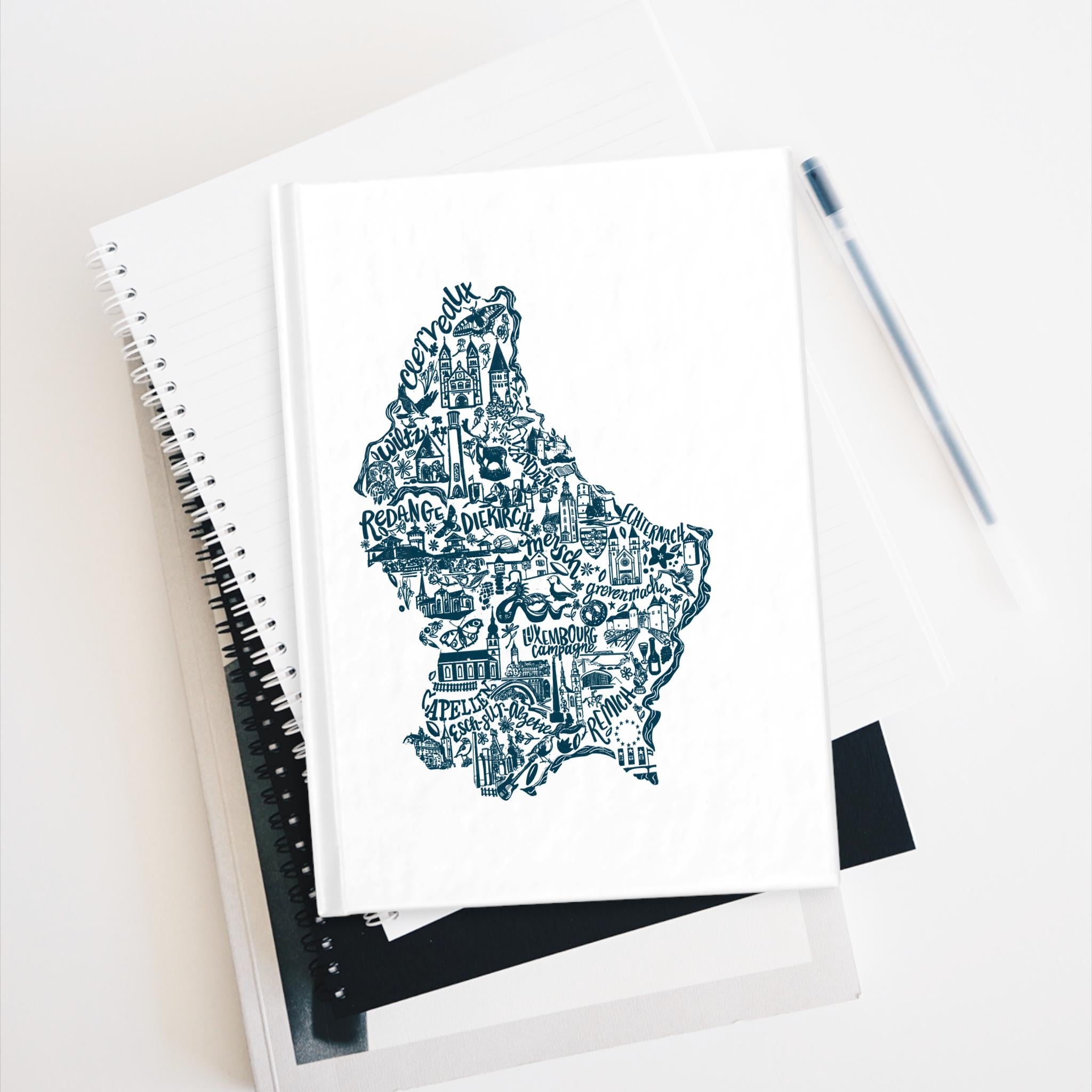 Luxembourg Map Illustration Journal | Ruled Lined Notebook
