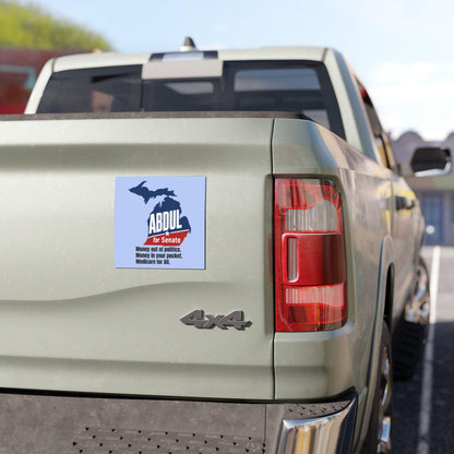 Abdul for Senate Car Magnet, Bumper Stickers | Michigan Map Democratic Progressive Political Campaign magnet