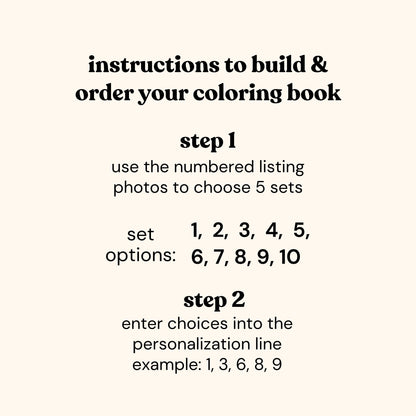 Custom Mini Coloring Book, Build Your Own Coloring Pages, Personalized Gift