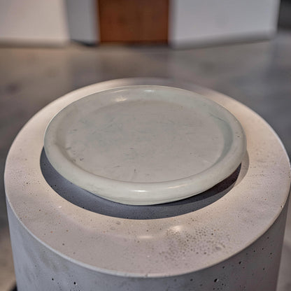 Minimalist Concrete Catchall Tray | Small Round Jewelry Dish &amp; Succulent Plant Saucer | Modern Key Tray, Ring Dish, Candle Coaster