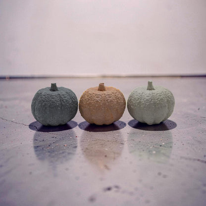 Mini Concrete Pumpkin - Small Autumn Figurine Decor, Hand Poured Modern Fall Table Accent, Tiered Tray Halloween Decor, Single or Mix Match
