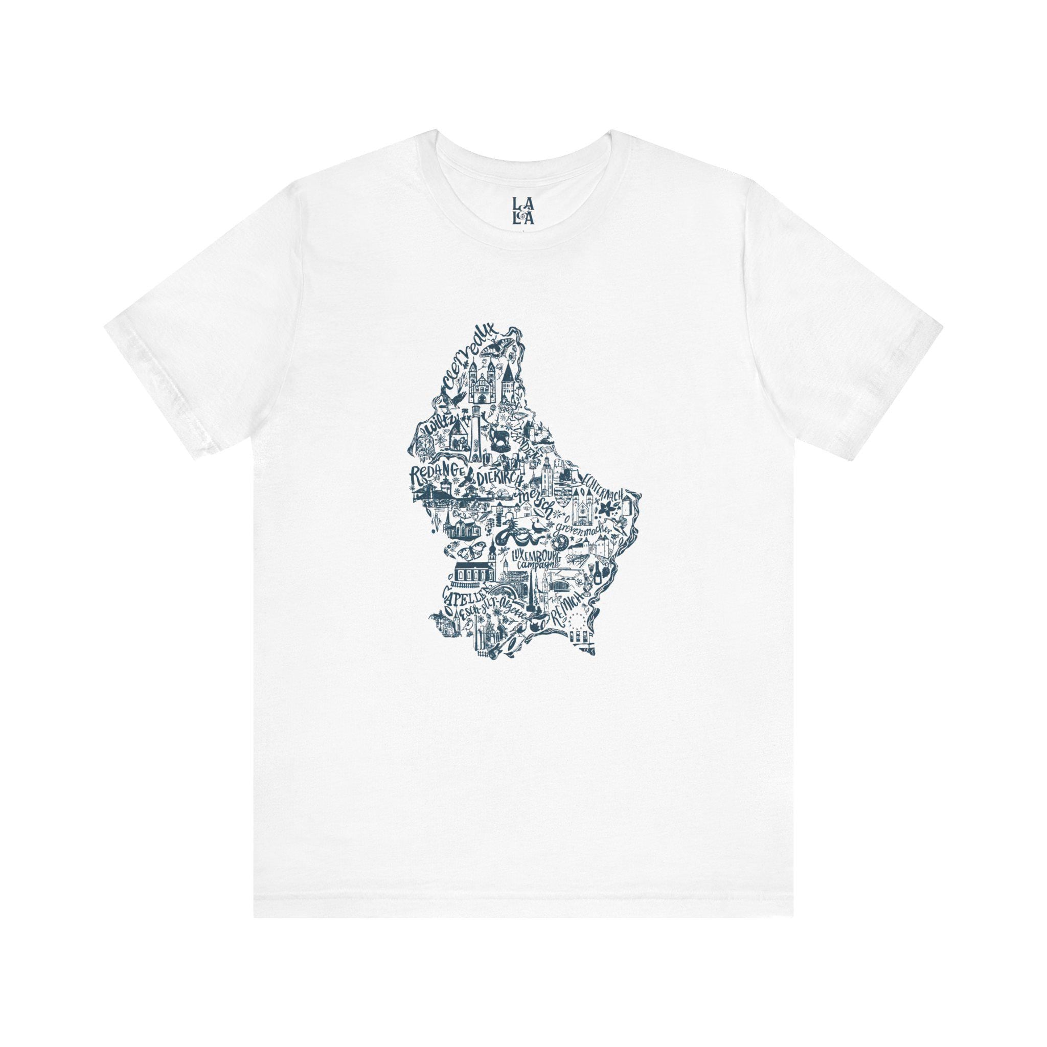 Luxembourg Landmark Map T-Shirt | Illustrated City Icons Tee