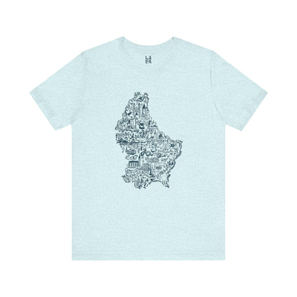 Luxembourg Landmark Map T-Shirt | Illustrated City Icons Tee