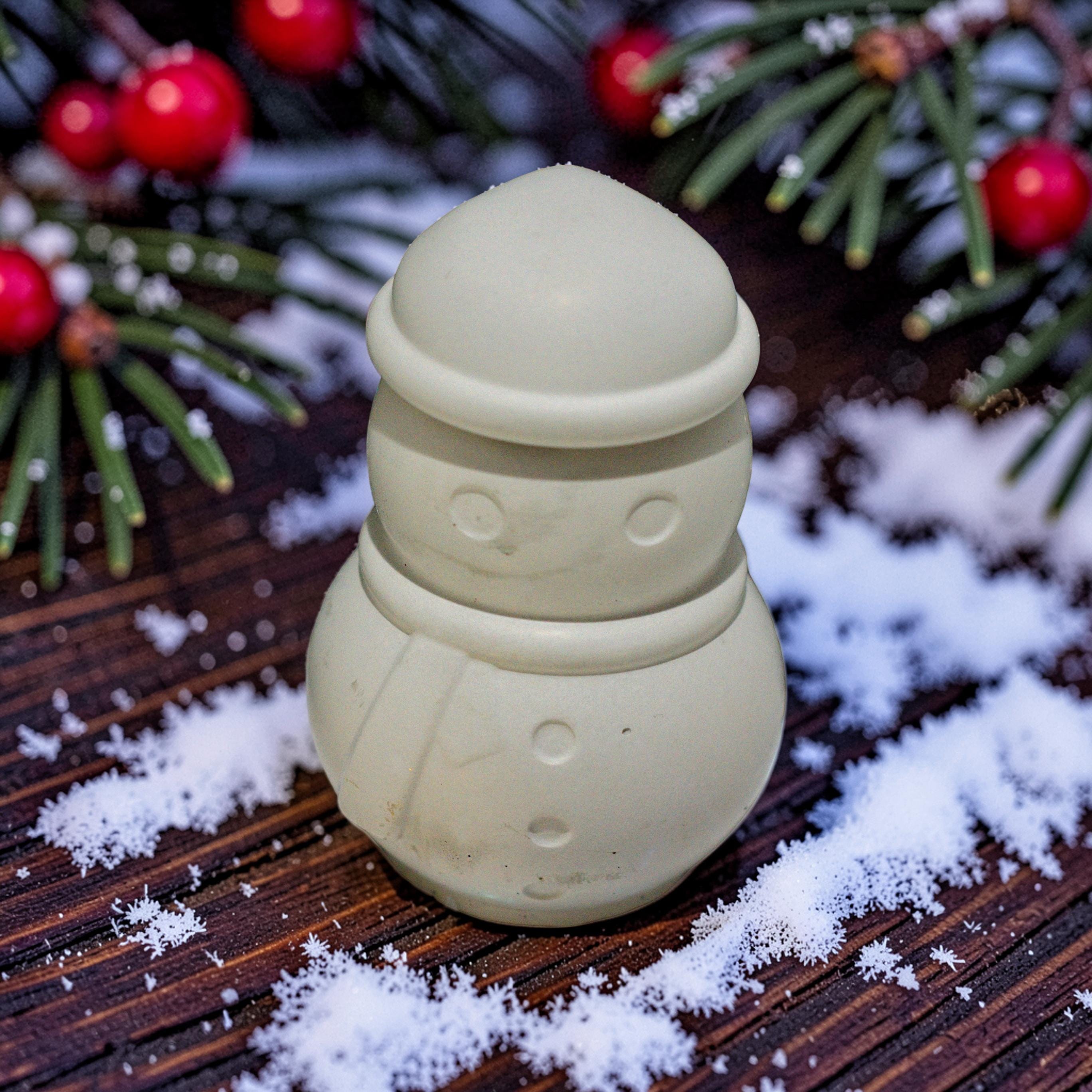 Concrete Snowman Jar with Lid, Christmas Storage Container, Winter Holiday Decor, Minimalist Trinket Box, Small Desk Organizer, Holiday Gift