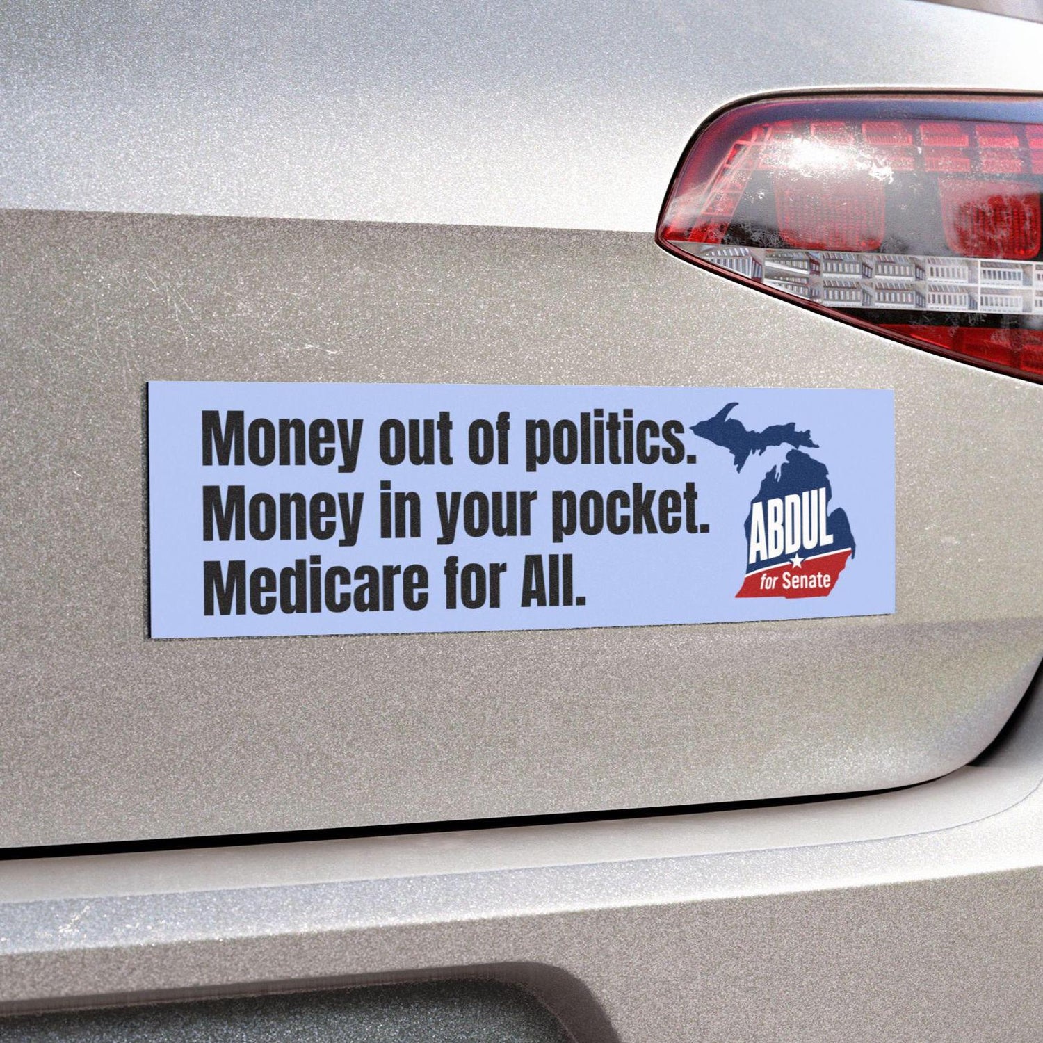 Abdul for Senate Car Magnet, Bumper Stickers | Michigan Map Democratic Progressive Political Campaign magnet