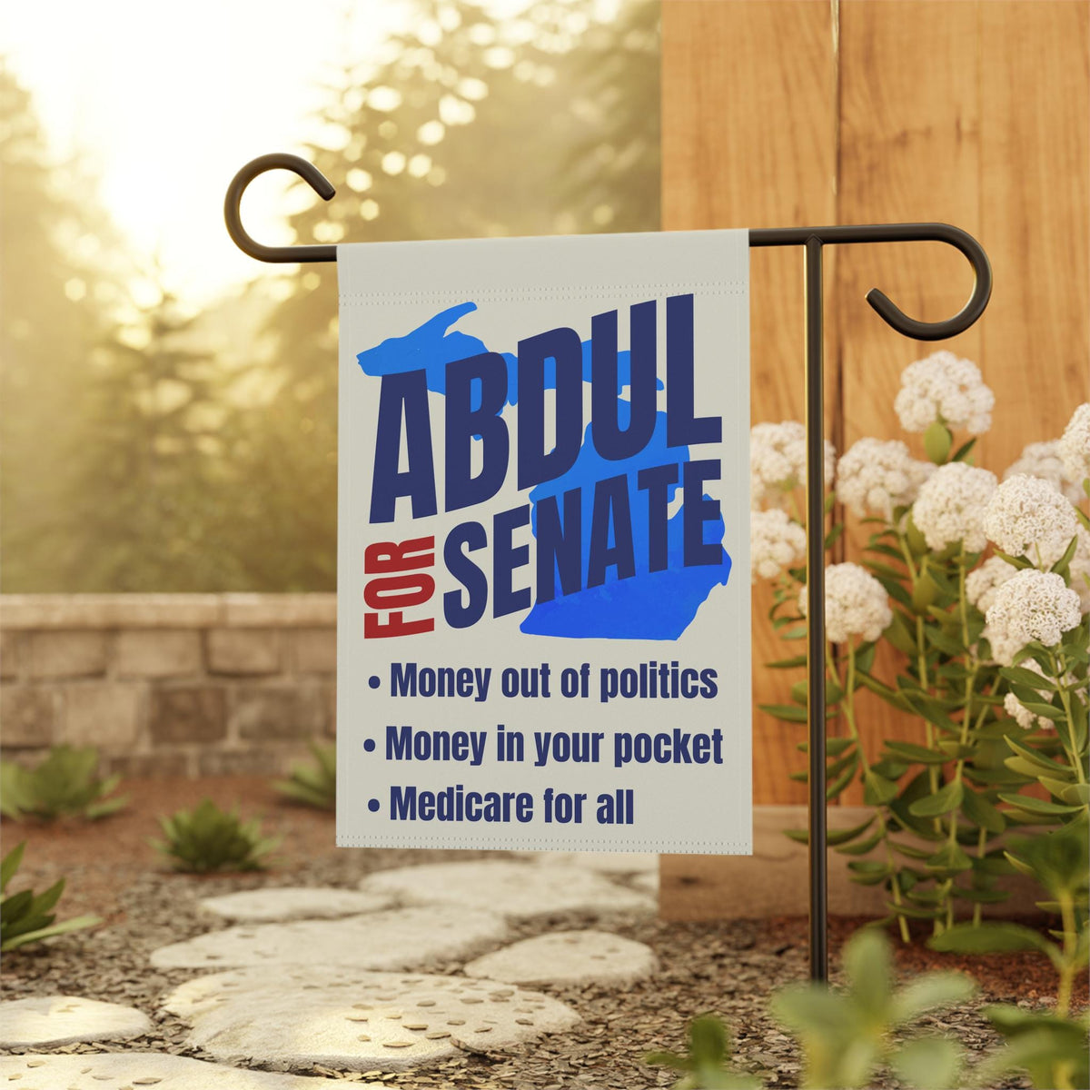 Abdul El-Sayed for Senate Michigan Garden Flag | Progressive Political House Banner Midterm Election 26