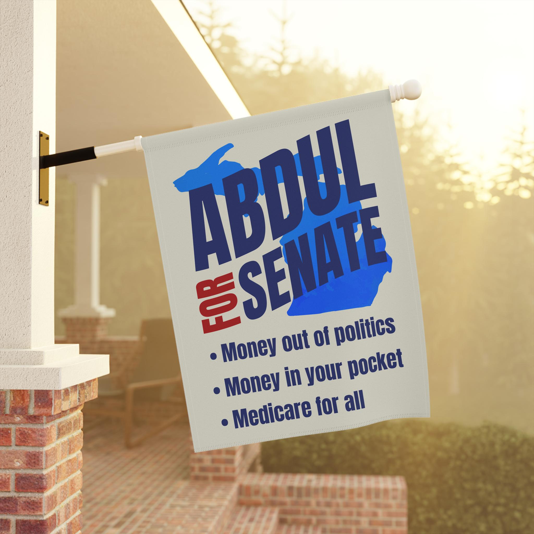 Abdul El-Sayed for Senate Michigan Garden Flag | Progressive Political House Banner Midterm Election 26