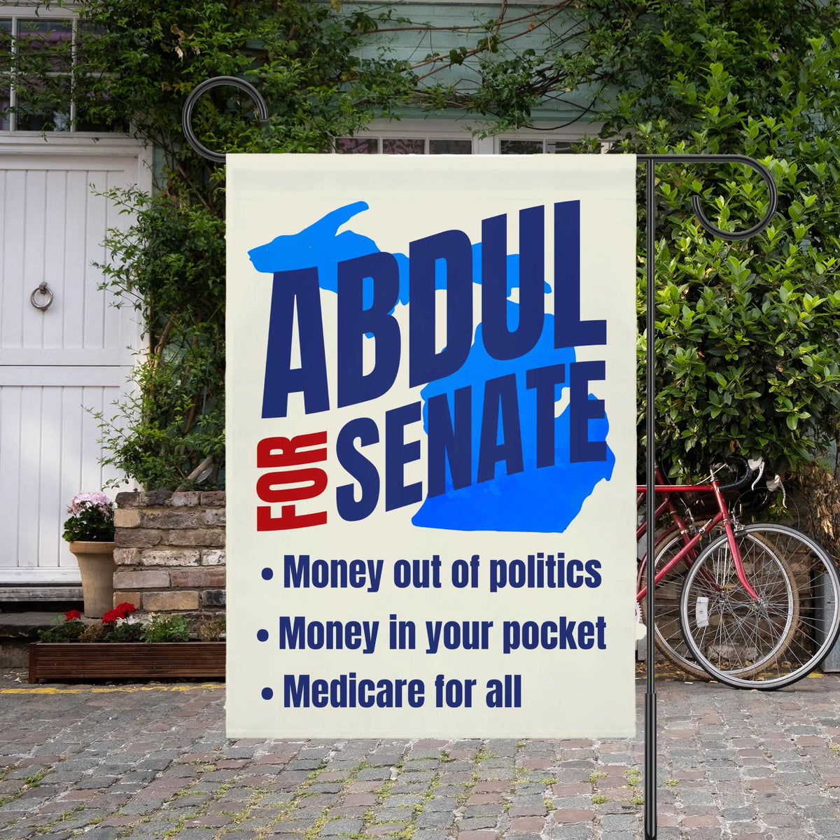 Abdul El-Sayed for Senate Michigan Garden Flag | Progressive Political House Banner Midterm Election 26