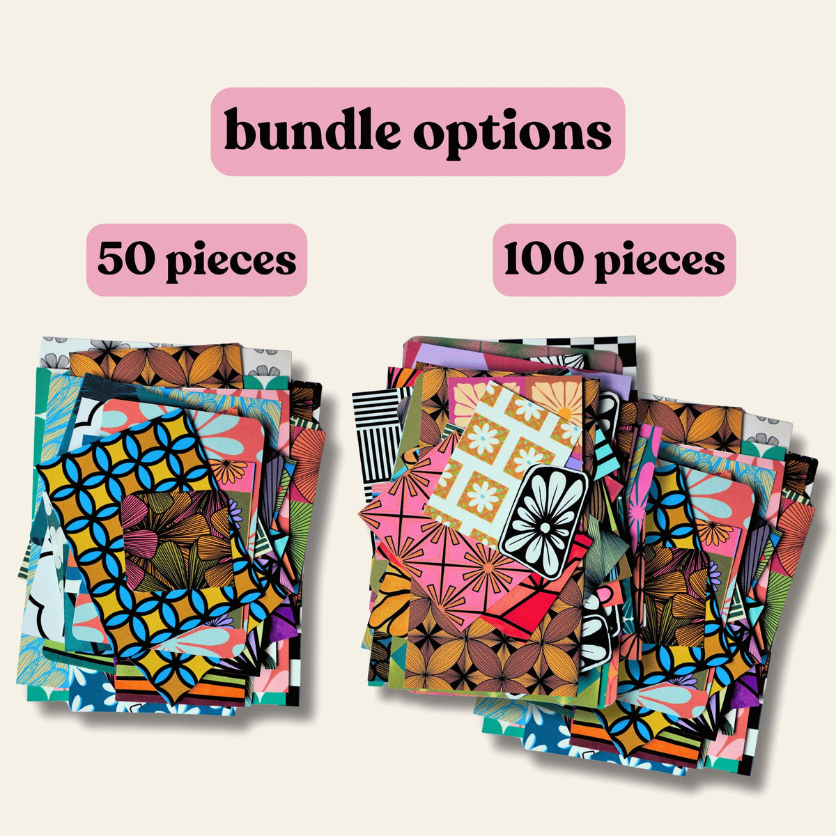 Mystery Mini Scrap Paper Pack, Scrapbook Junk Journal Craft Bundle