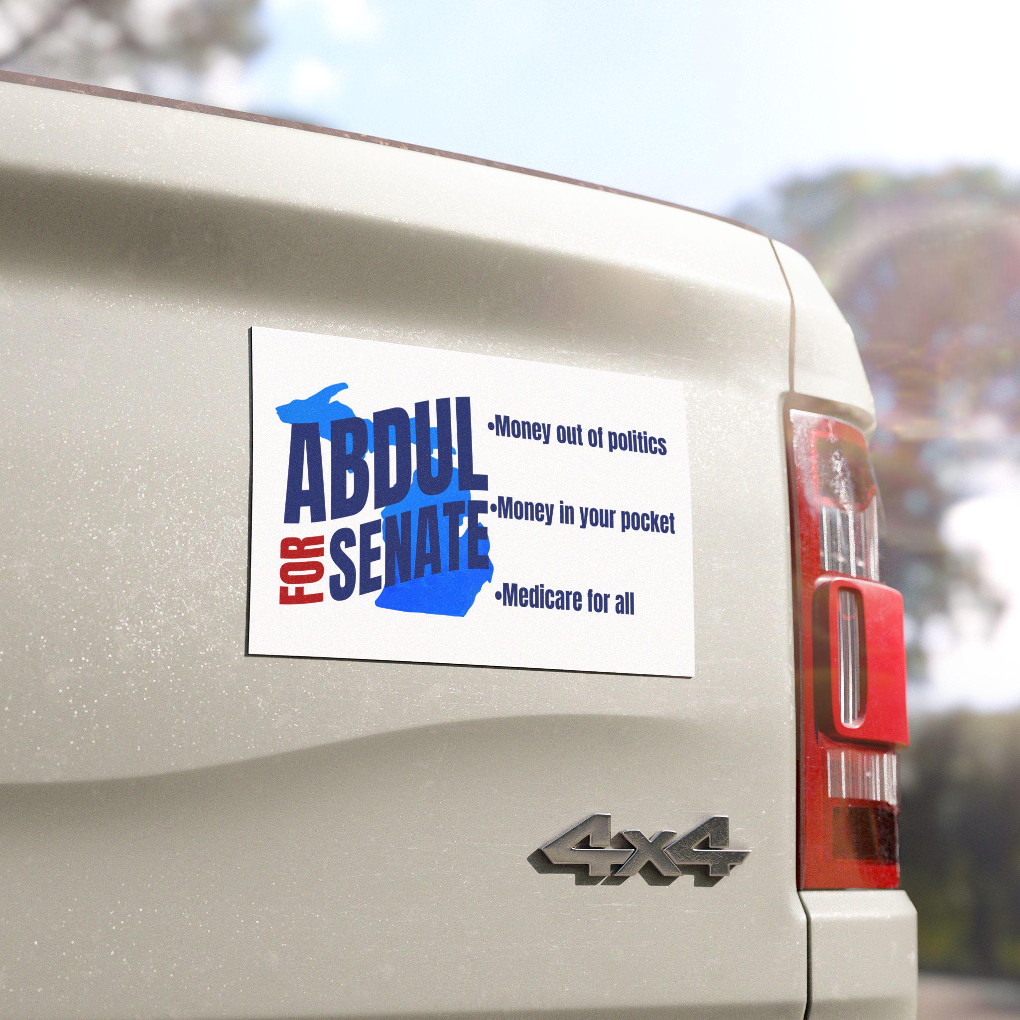 Abdul For Senate Car Magnets And Bumper Stickers, Abdul El-Sayed for Michigan US Senate Car Decal