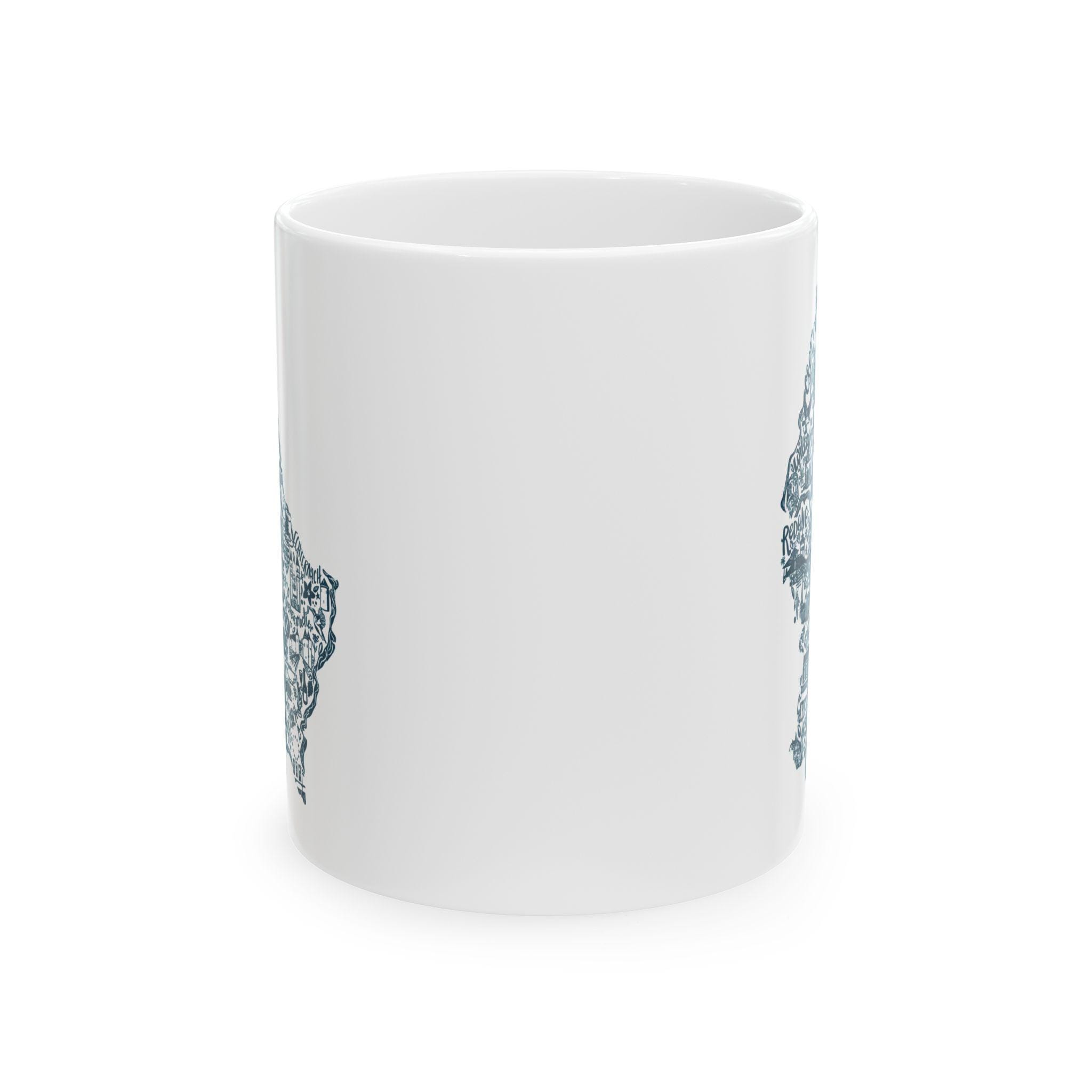 Luxembourg Map Illustration Mug | Ceramic Coffee Tea Cup