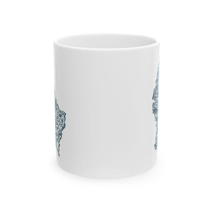 Luxembourg Map Illustration Mug | Ceramic Coffee Tea Cup
