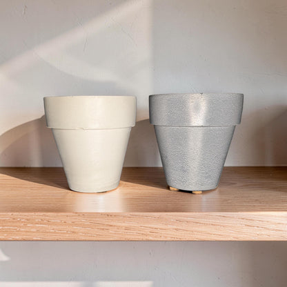 3.7&amp;quot; Concrete Succulent Planter, Small Modern Plant Pot with Drainage Option, Minimalist Indoor Flower Pot, 3.6&amp;quot; Tall Cement Pot